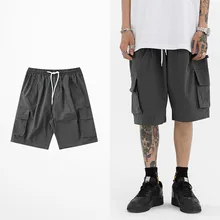 Ins/Лидер продаж, пляжные шорты с несколькими карманами, мужские брендовые летние шорты-карго для отдыха, скейтборд, хип-хоп, уличные шорты для мужчин