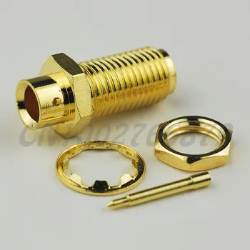 

20pcs RF electrical Coaxial Connector RP-SMA Solder Jack(male pin) bulkhead Semi-rigid connector for .141" cable RG402