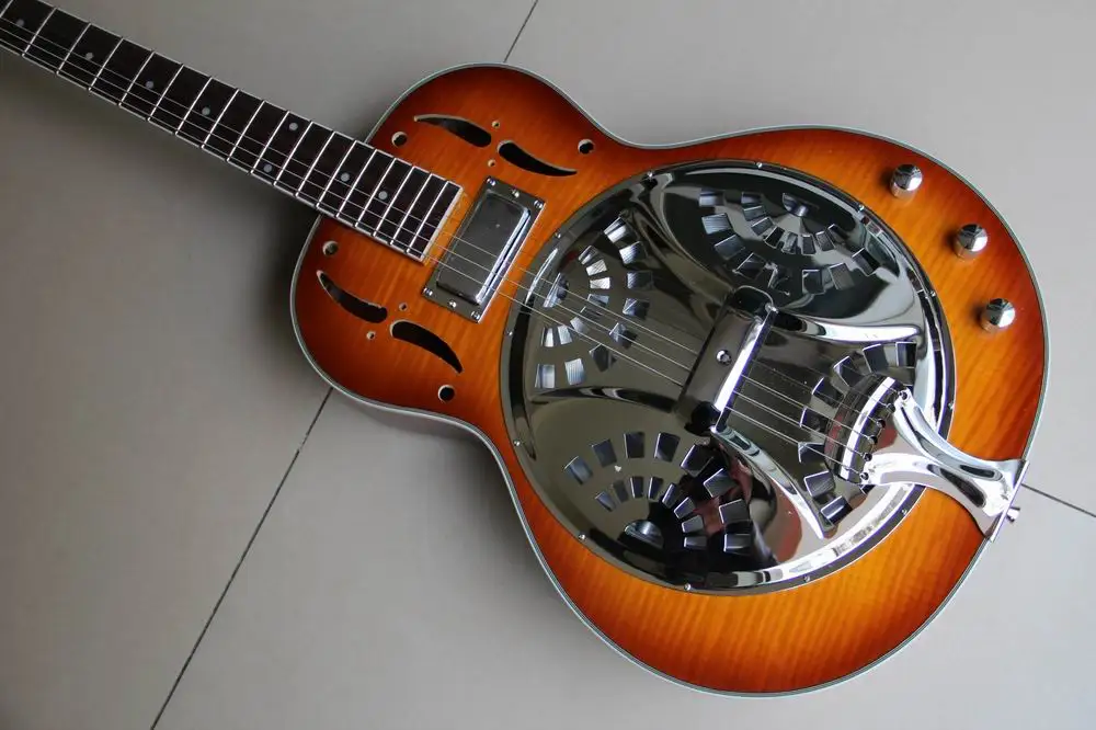 Wholesale JAY TURSER JTRES/STR ELECTRIC THINLINE RESONATOR GUITAR In Sunburst 120105