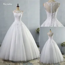 ZJ9036 2019 2020 lace White Ivory A-Line Wedding Dresses for bride Dress gown Vintage plus size Customer made size 2-28W