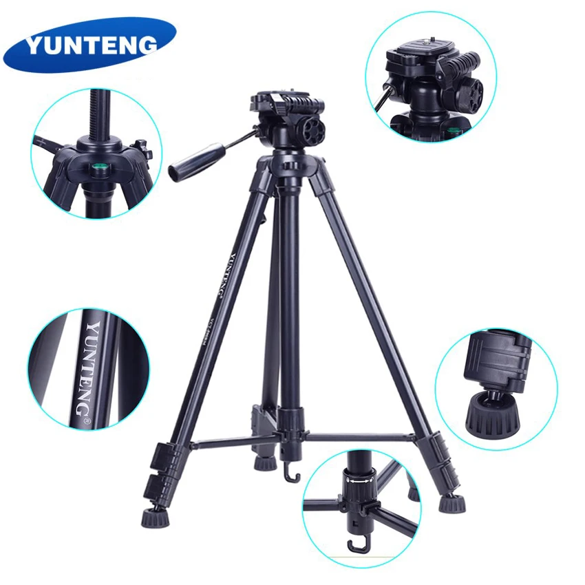 

YUNTENG VCT-590 Portable Video Camera TripodS with Damping Head for DSLR Cameras Phones+ Tripod Bag
