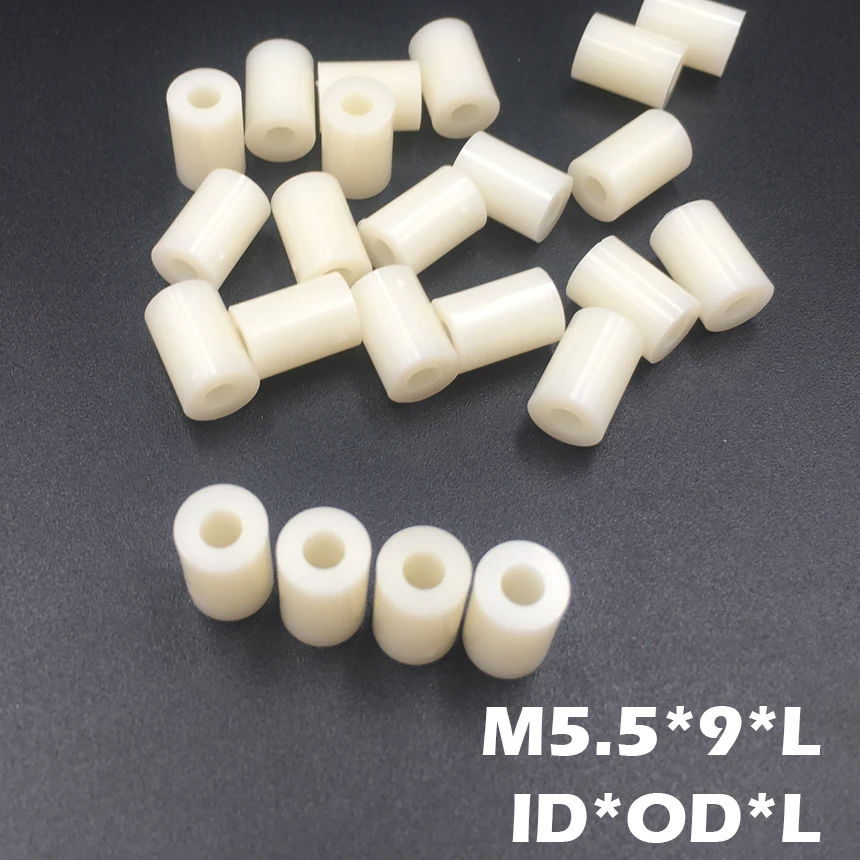 1000 шт. M5.5 5 5*9*3 5x9x3 5*9*4 5x9x4 ID * OD L ABS пластик нейлон круглая колонна Изоляционная