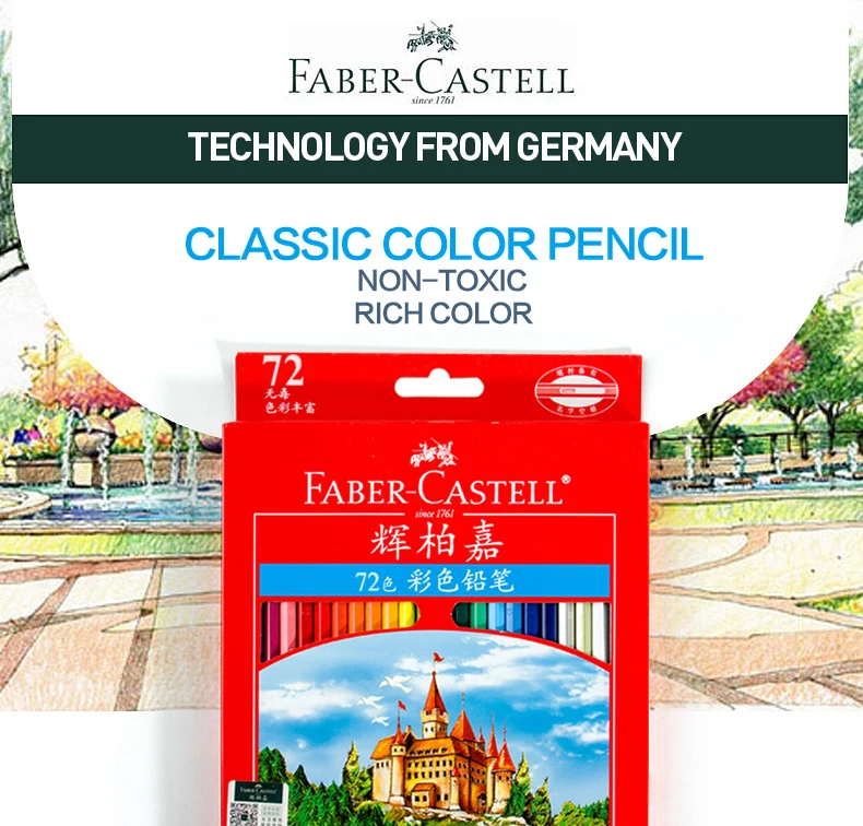 Faber Castell 36/48/72 Цвет карандаш для школы Lapiz жирной Профессиональный карандаши для рисования Rainbow Цвета Lapis Escolar канцелярские принадлежности