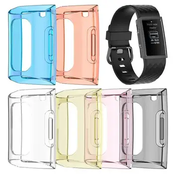 

100pcs DHL Ultra-thin Soft TPU Protection Silicone Case Cover For Fitbit Charge 3/wearable devices/fitness tracker