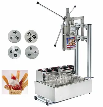 

CE certificate stainless steel 5L churros maker with cutter +12L electric fryer