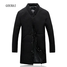Зимняя мужская куртка с белым утиным пухом, Мужское пальто, 4XL, 5XL, длинный пуховик, мужская куртка с перьями, Мужская парка, Homme, высокое качество