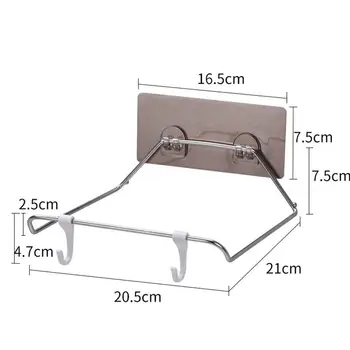 

New Stainless Steel Bath Hooks Self-Adhesive Wall Mounted Removable Hanging Washbasin Holder Towel Rack Kitchen Board Storage@15