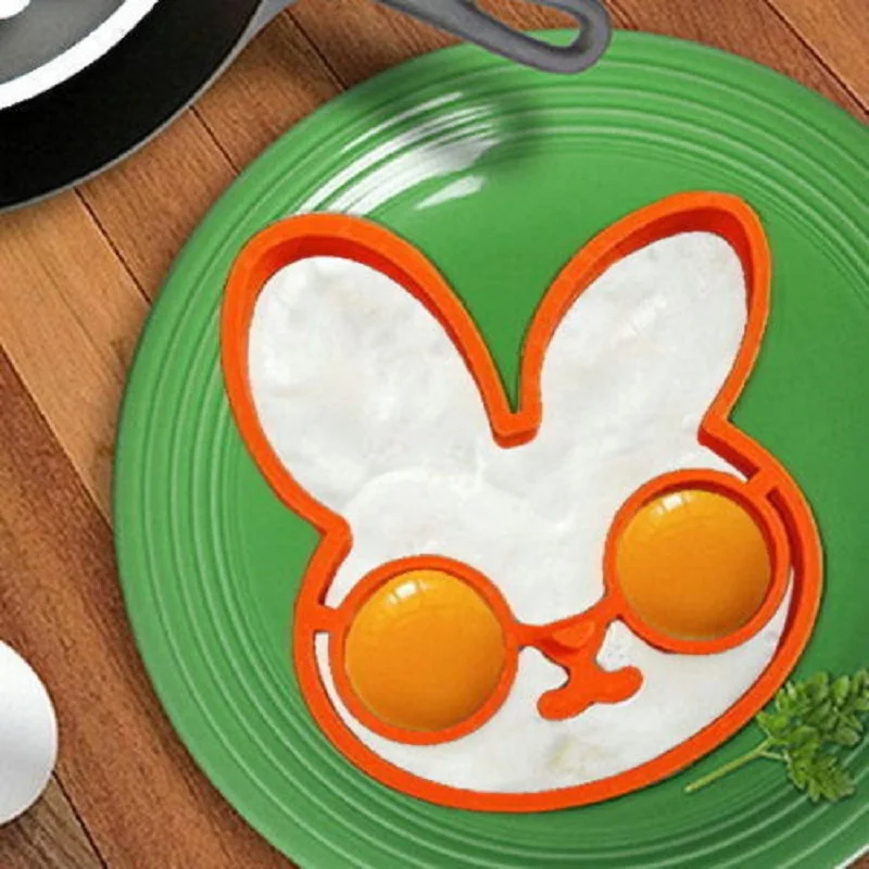 New Funny Side Up Bunny Rabbit Shape Egg Fried Frying Silicone Mould