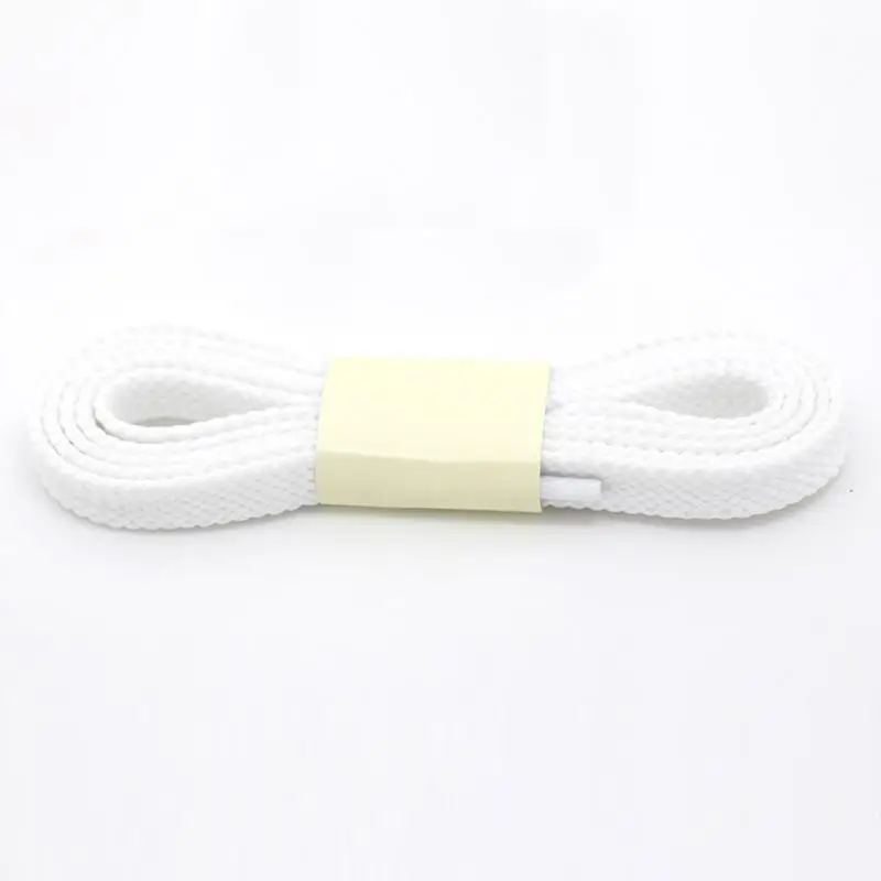 1 пара полиэфирных толстых плоских шнурков, широкие Спортивные Повседневные шнурки для кроссовок 100 см, белые, черные, одноцветные - Цвет: White