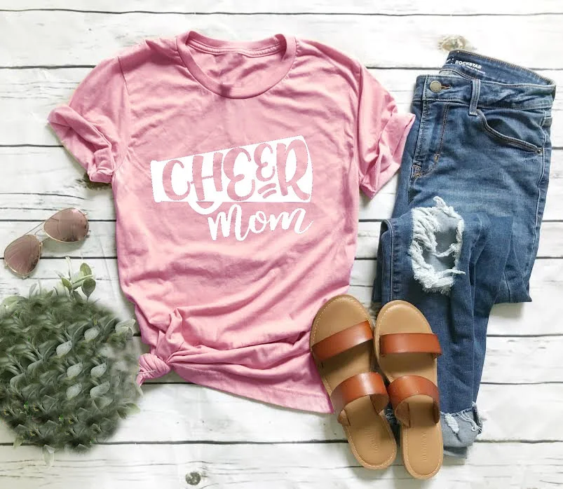 

Cheer Mom Personalized t Shirt women fashion slogan mother day gift grunge tumblr camiseta rosa feminina aesthetic tees art top