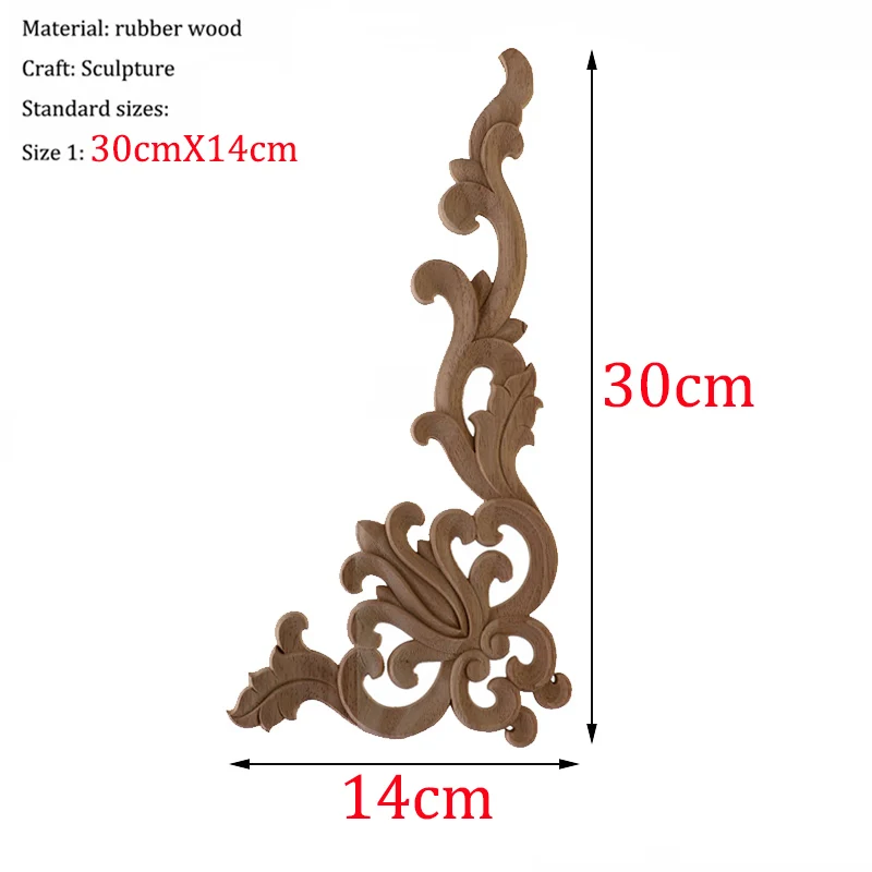 30cmX14cm RUNBAZEF стиль деревянная аппликация декоративный античный цветок кусок пройти задний план настенный шкаф украшения дома аксессуары - Цвет: 30cmX14cm