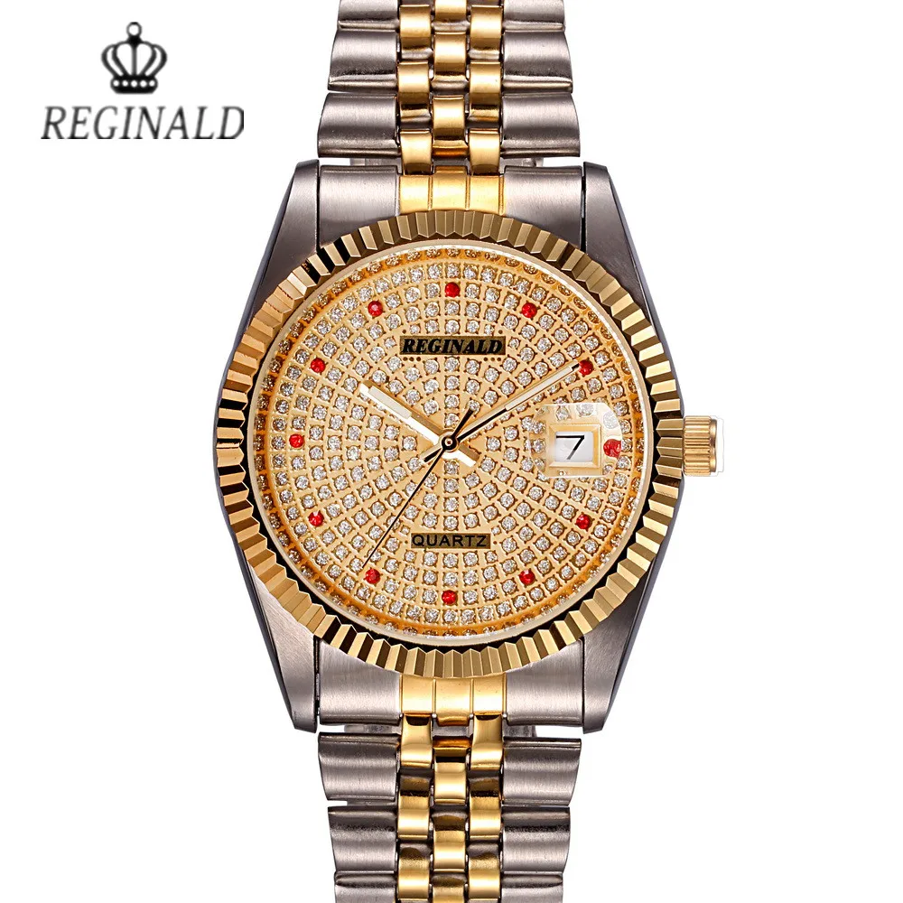 

REGINALLuxury Brand Quartz Fashion Stainless Steel Women's Watch Date Analogue Display Woman Watches