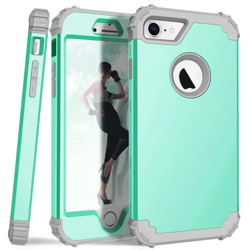 For iPhone7 Case Heavy Duty Hybrid Shockproof Armor Rugged Case For iPhone7Plus Cover Hard PC + Soft Rubber Silicone Phone Cases (8)