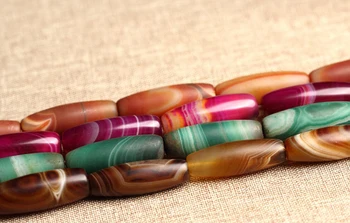 

10x30mm Colorful Agates Beads Natural Gemstone Beads DIY Loose Bead For Jewelry Making Strand 15 Inches Wholesale Drop Shippng