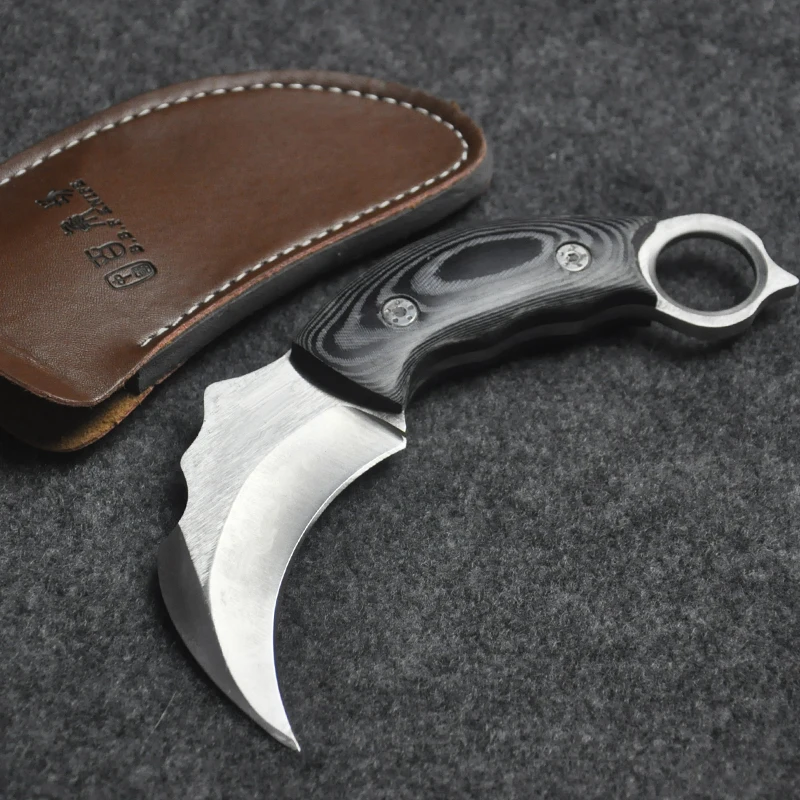Дешевый Открытый Охота Ножи для шашлыков кемпинг инструмент выживания тактический нержавеющей стали с кожаной оболочки