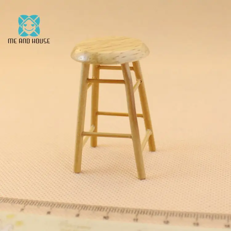 

Mini Wooden Stool Dollhouse Miniature Furniture DIY Little Gift Dolls Wood Bench 1/12 Scale