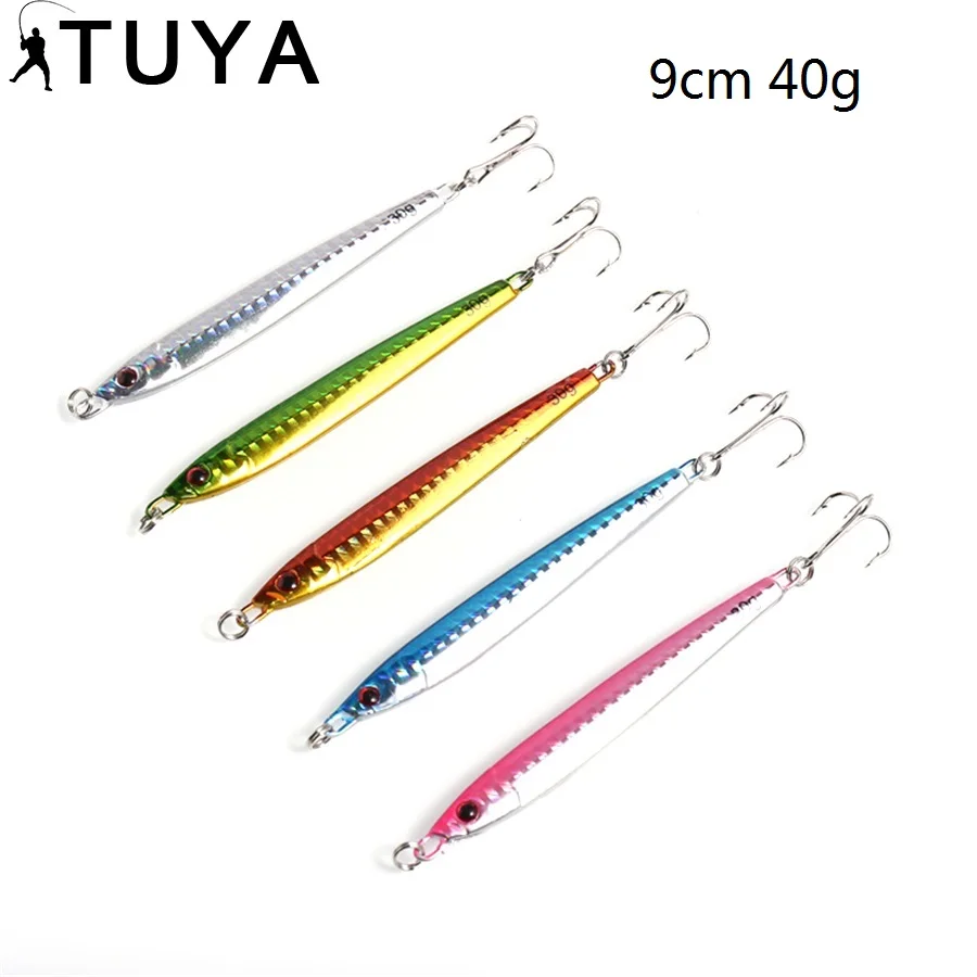  TUYA 5pcs/set sinking Pencil bait Metal Lead Fishing Lures 40g 9cm Artificial Baits Culter bass Ful