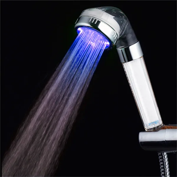 Single blue color Ручные фильтр душ давить экономии температура воды Ванная комната Led Насадки для душа - Цвет: Single blue color