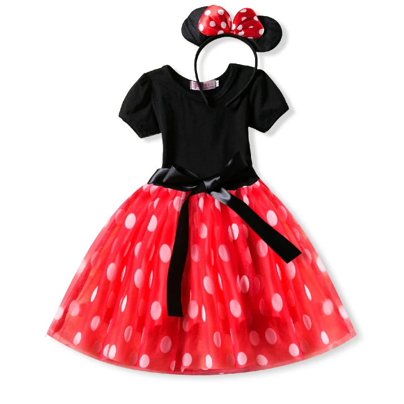 Платье для маленьких девочек платье с Минни Маус для девочек, костюмы для вечеринки в честь Дня Рождения, платья-Пачки Детское нарядное платье для танцев, одежда для свадьбы