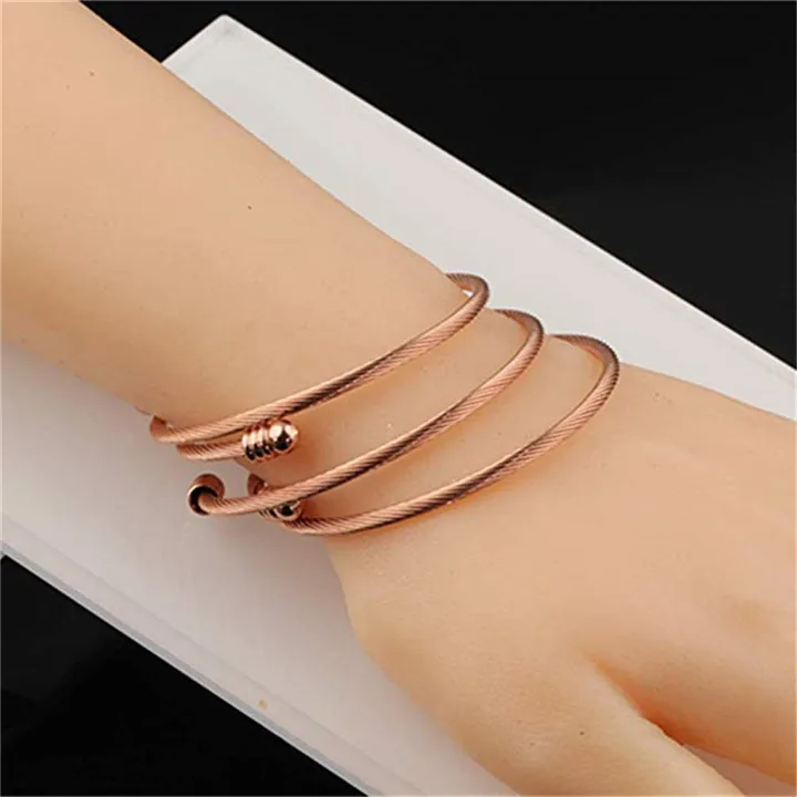 3  Adjustable Cable Wire Bangle Bracelet For Women Fashion Jewelry Diy Pandant Bracelet Stainless Steel Twisted Cuff Charm Bracelet