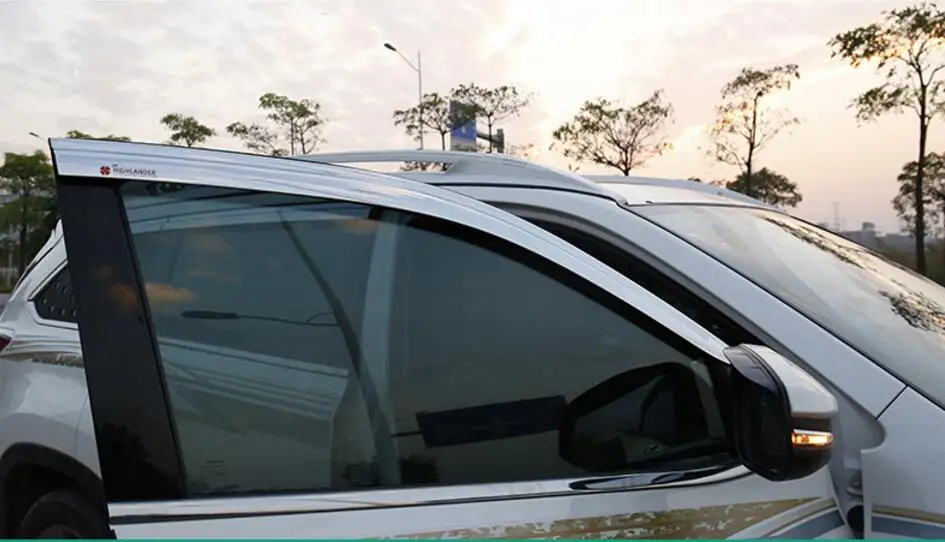 ABS хромированный Пластиковый оконный козырек Vent Shades Sun Rain Guard 4 шт для Toyota Highlander 2015