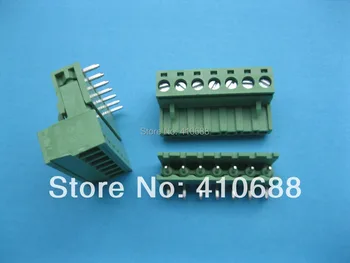 

100 Pcs Angle 7 way/pin Pitch 5.08mm Screw Terminal Block Connector Pluggable Type Green 2EDCK-2EDCR-5.08