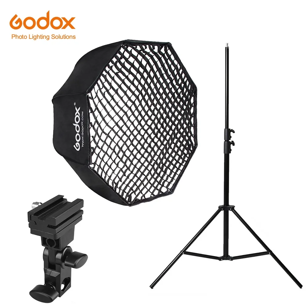 

Godox 80cm octagon honeycomb Grid umbrella softbox Light stand umbrella bracket kit for Strobe Studio Flash Speedlight