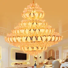 LED Light Modern Crystal Chandeliers Lights Fixture Lotus Flower Golden Crystal Chandelier Home Indoor Lighting Temple Lamps LED Light Modern Crystal Chandeliers Lights Fixture Lotus Flower Golden Crystal Chandelier Home Indoor Lighting Temple Lamps