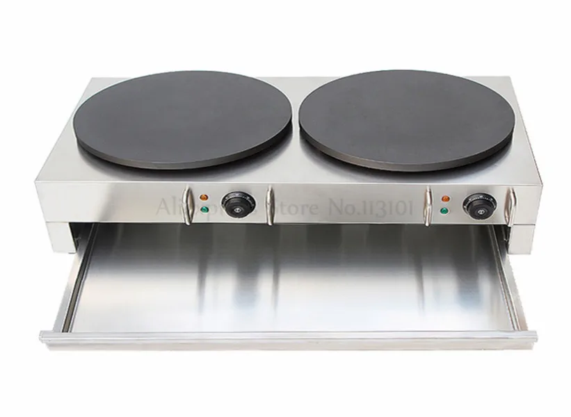 Double Pans Electric Crepe Machine Pancake Maker Jianbing Pancake Okonomiya Snack Restaurant Kitchen Cooking Device 220V / 110V 2