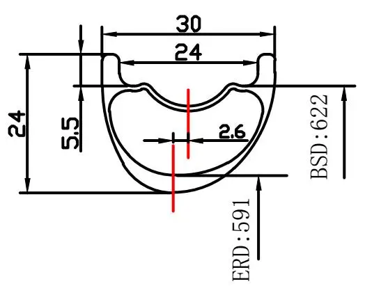 Top 295g 650B 29er MTB 30mm asymmetric carbon rim clincher tubeless 24mm deep UD 3K 12K matte glossy 24H 28H 32H 29er mountain wheel 2