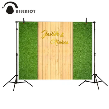 

Allenjoy photographic background grass wedding wood custom green backdrop newborn professional computer printing