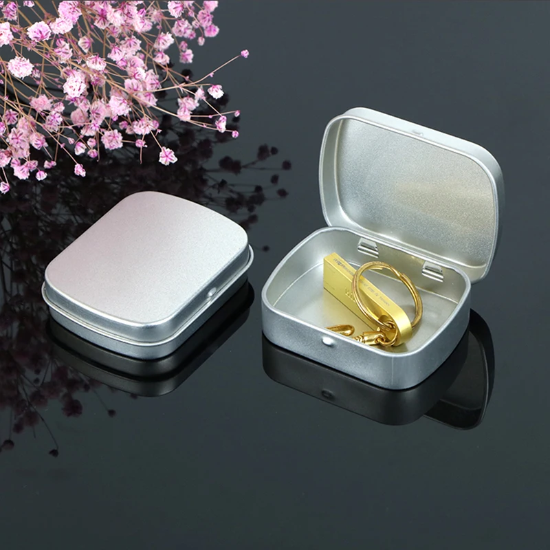 10 X Zakka Серебряная жестяная коробка для хранения, металлическая коробка с шарниром, органайзер, чехол, шкатулка, новинка, домашняя Свадебная коробка для конфет