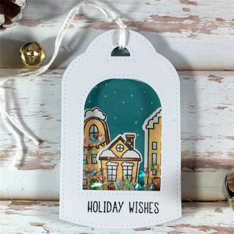 

Naifumodo Village House Stamps and Dies Scrapbooking Tree Craft Diesfor Card Making Metal Cutting Dies Clear Stamp DIY New 2019