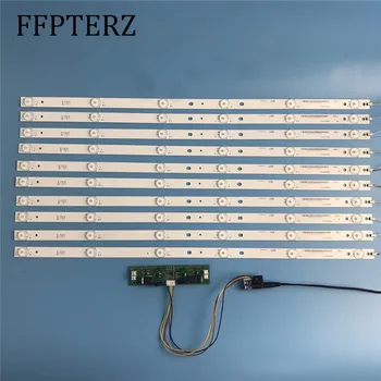 

10pcs 575mm 6leds LED Backlight Lamps strip kit Board w/ Optical Lens Fliter for 55inch LCD LED TV 18v input billboard