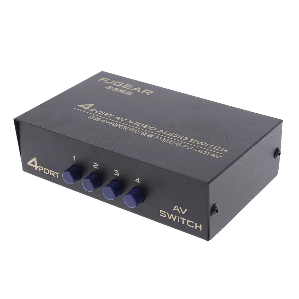 

4 Port Input 1 Output Audio Video AV RCA Switch Switcher Selector Box O19 Dropship