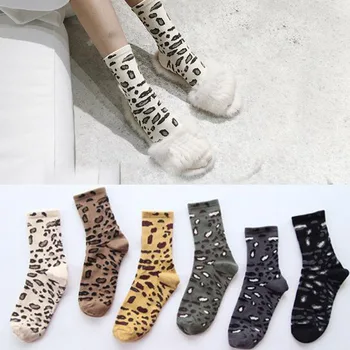 

Sale 2019 Autumn Warm Fashion Heap Heap Socks cotton Leopard women's socks Wholesale
