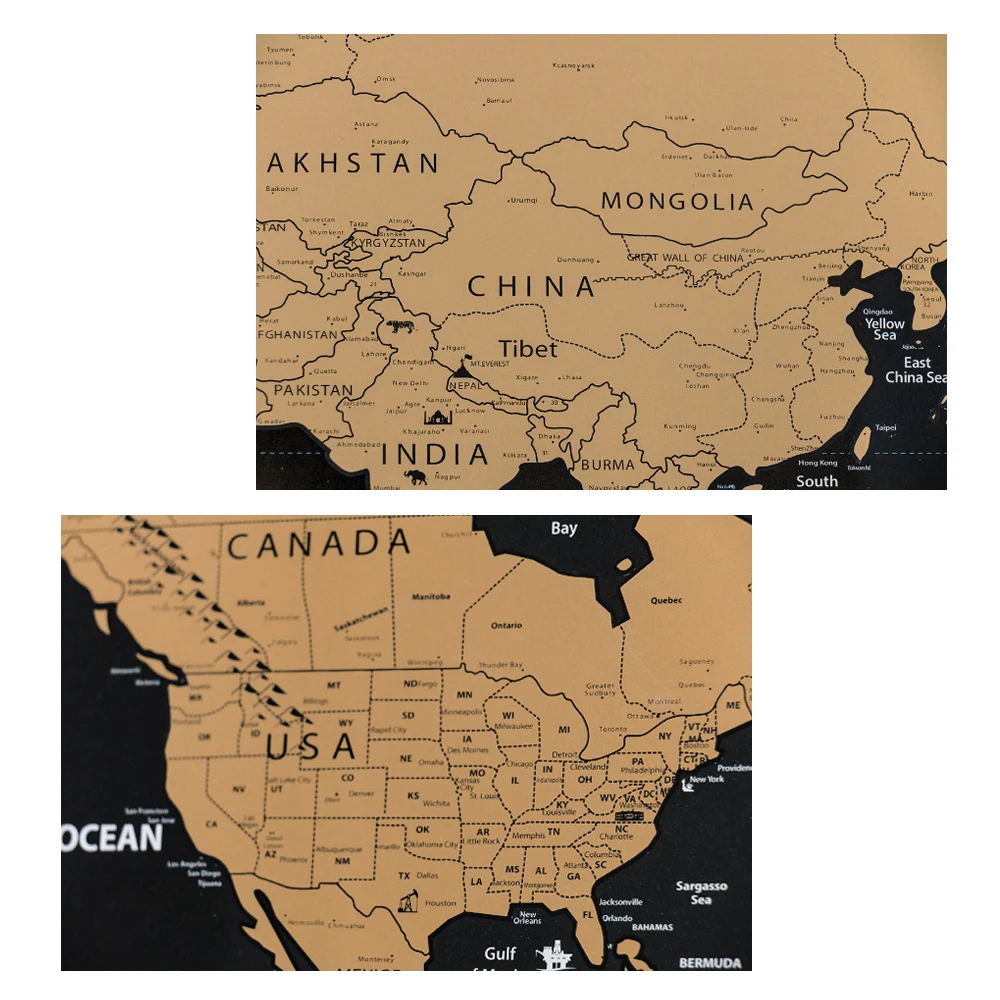 Карта мира скретч от мира карта путешествия плакат медная фольга персонализированные журнал Малый размер с цилиндрическая упаковка