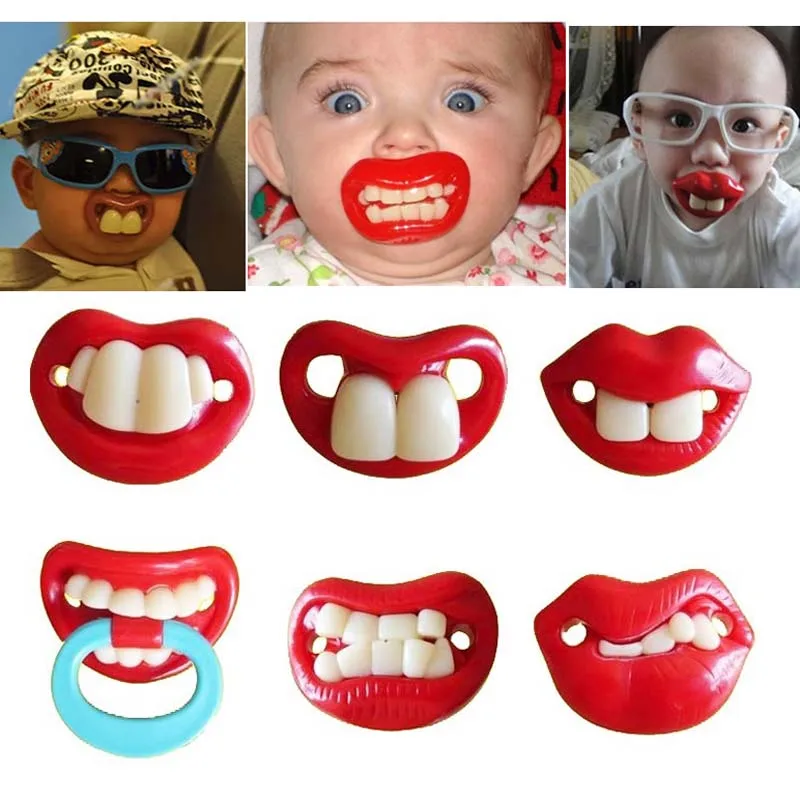 Funny Dummy Pacifier Safety Silicone Nipple Pacifiers Holder for Baby
