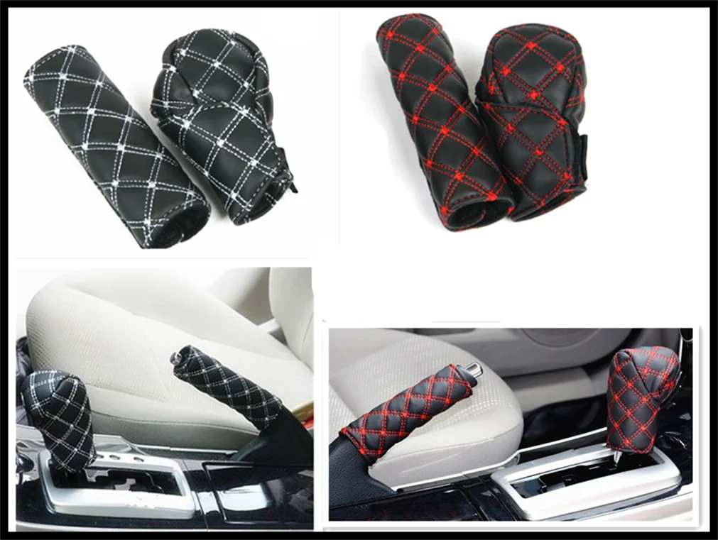 Car interior hand brake shift knob cover gear box 2 pieces / set for Volkswagen VW POLO Golf 4 Golf 6 Golf 7 CC Tiguan