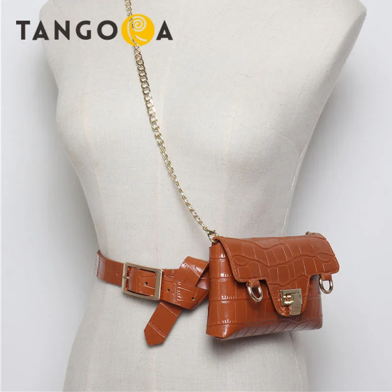 Женская поясная сумка fannypack из искусственной крокодиловой кожи с ремнем модель