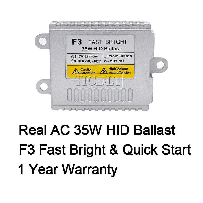 HCDLT 1 Piece AC 12V 35W Xenon Ballast F3 Fast Bright Digital Slim Electronic Blocks Ignition Reactor For Car Headlight Bulb Kit (3)