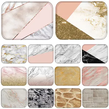 

1pcs 40*60cm Stripe Marble Pink Pattern Anti-Slip Suede Carpet Door mat doormat indoor Kitchen Living room Floor Mat Rug 48196