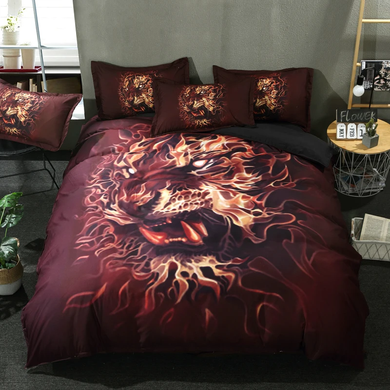 

Tiger bed linen set Aniaml Duvet Cover with Pillow Cases Single Double Queen King Super King Twin Full Size soft and comfortable