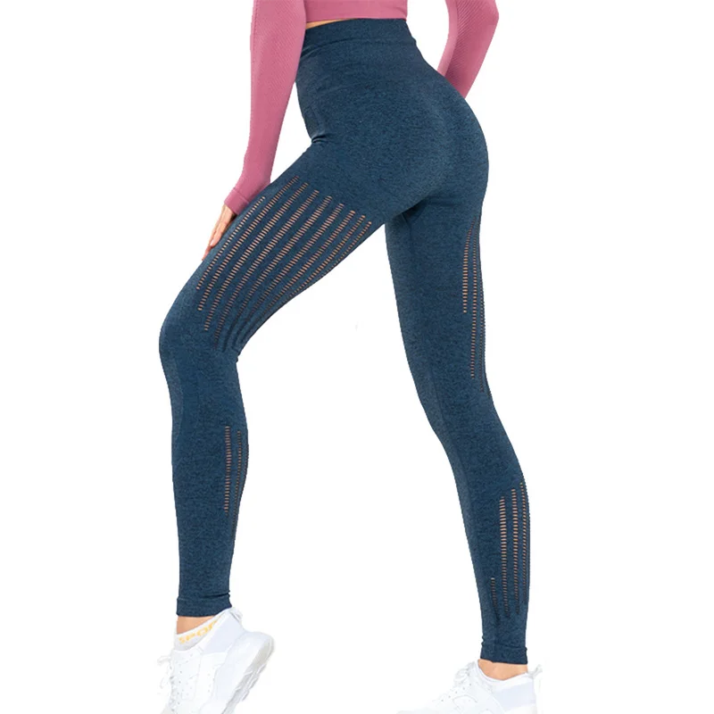

SALSPOR Sexy Leggings Women Casual Hip High Waist Belly Fitness Pants Knitted Seamless Quick-drying Breathable Training Leggings