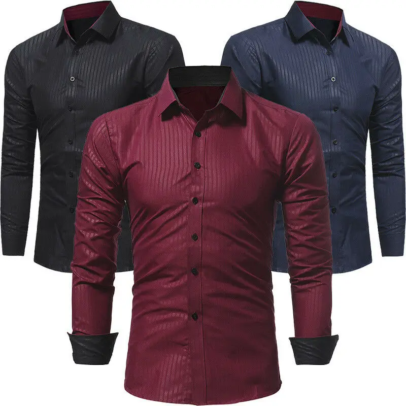 

Mens Shirts Formal Italian Dress Designer Casual Luxury Shirts Regular Fit Solid Striped Formal Business Casual