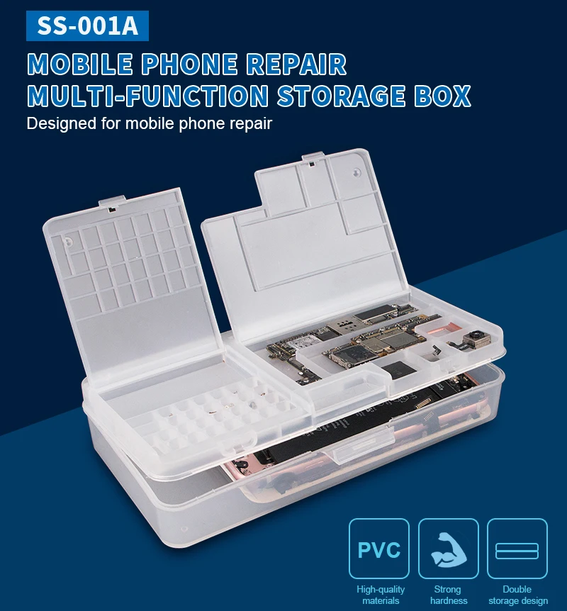 

10pcs Multifunctional Storage Box for Break Down iPhone Samsung Components Motherboard Screws Chips Storage Container Outillage