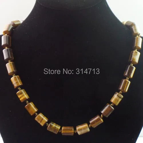 

L00166 Hot! Purpulor 1Strand Of Tiger Eye Gem Column Beads Girl Necklace 17.5 inch 15x10mm