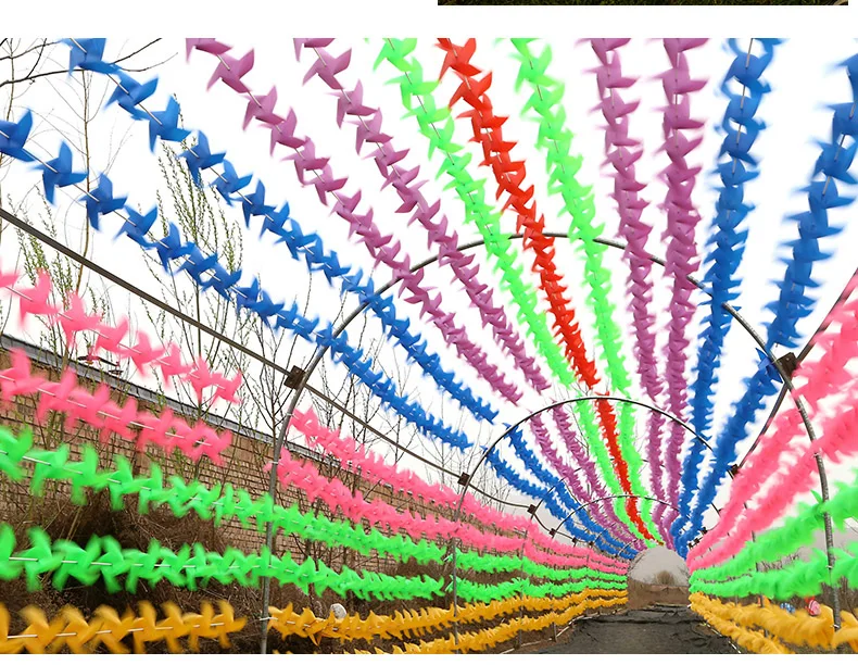 100 шт+ 30 м трос+ установка водонепроницаемое сопротивление повреждения пластиковые игрушки в виде ветряной мельницы садовые лужайки вечерние украшения игрушки подарок для детей