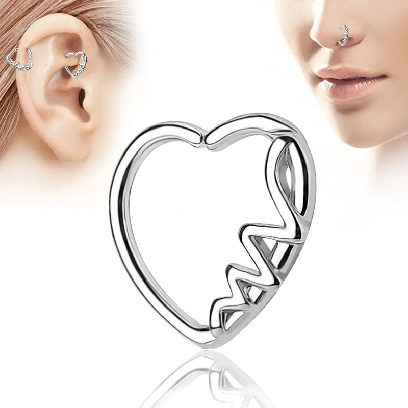 

2 Pcs Fake Earrings Nose Ring Goth Punk Lip Ear Nose Clip On Fake Septum Piercing Nose Ring Hoop Lip Hoop Rings Earrings Women