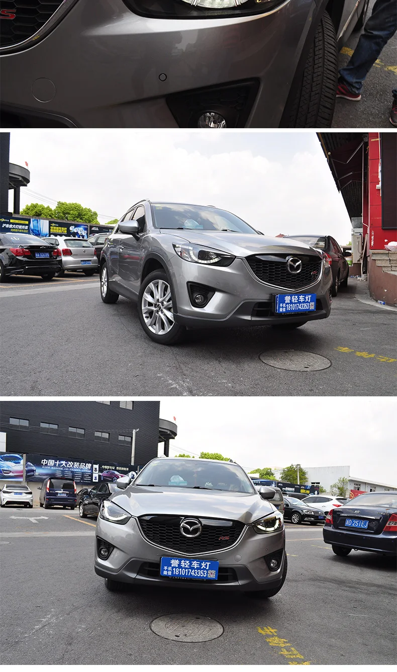 D_YL стайлинга автомобилей для Mazda CX-5 фары CX-5 светодиодный фары DRL Объектив Двойной Луч H7 спрятал bi Xenon объектива